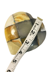 Pisapapeles Tukri Patchwork Onyx, pisapapeles de piedra de ónix de mármol tallado, pisapapeles geométricos de ónix tallados Vintage - Product Image 5