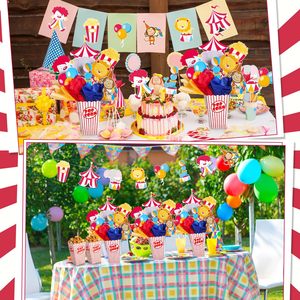 Décorations de table sur le thème du <span class=keywords><strong>cirque</strong></span> avec boîte à popcorn, découpes de carnaval et bâtonnets pour la fête de carnaval, décorations d'<span class=keywords><strong>anniversaire</strong></span> - Product Image 6