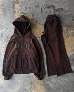 Fabricant Logo personnalisé Ensemble d'entraînement Pantalon, veste lourde zippée Survêtements à imprimé bouffant avec soleil pour hommes - Product Image 4