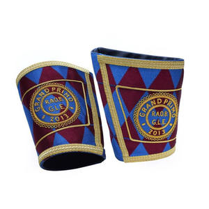 District provincial Stewards Gantelets Maçonnique Regalia Poignets Tabliers et Ceintures Tissu de Dentelle Brodée Couleur Personnalisée à Vendre - Product Image 2