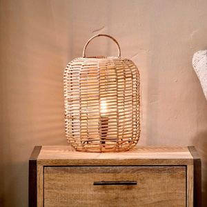 Lampe de table en rotin, lampadaire avec bougeoir, décoration et éclairage de la maison, intérieur de la maison, vietnam tissé à la main - Product Image 3