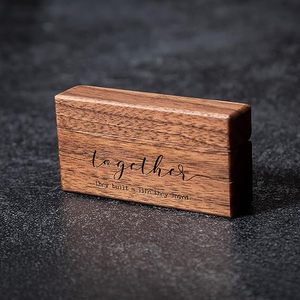 Boîte de rangement moderne pour bagues en bois de noyer massif Boîte cadeau élégante pour proposition de papier recyclable Boîtes à bijoux en gros - Product Image 6
