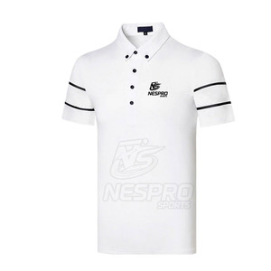Transpirable de punto sólido 100% algodón para hombres para camisas con impresión de logotipo personalizado Diseño elegante de secado rápido y manga corta - Product Image 1