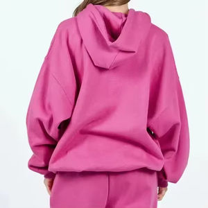 Sweat-shirts à capuche pour femmes, personnalisés avec logo OEM, imprimé lettres, décontractés, tricotés, hiver, automne, surdimensionnés, lourds, ajustables avec cordon de serrage - Product Image 3