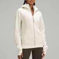 Sweat à capuche décontracté pour femme, style streetwear, uni, manches longues, en polaire, délavé à l'acide, imprimé personnalisé, avec poche à étiquette, épais