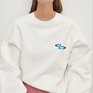 T-shirt pull uni de couleur unie Sweat-shirt avec logo personnalisé - Product Image 1