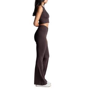 Custom Wholesale Women <b>Sports</b> <b>Bra</b> & Flare Leggings Set High Waist Tummy Control Yoga & Fitness Activewear - Product Image 2