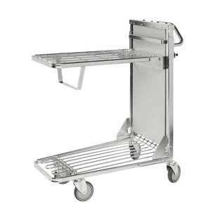 KM4202-f-Ergo Electro-Galvanized Shopping Trolleys <b>Foldable</b> Ergonomic Aluminium Plastic Fabric Trolley with PU Surface Handling - Product Image 1