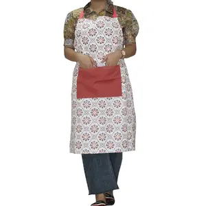 Tabliers colorés avec logo personnalisé de bonne qualité avec poche avant Tablier imprimé super absorbant écologique de gros - Product Image 1