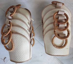 SAC DE PLAGE EN PAILLE NATURELLE FAIT À LA MAIN MODE VINTAGE FERMETURE ÉCLAIR À DEUX POIGNÉES NATIONAL ÉCOLOGIQUE - Product Image 5