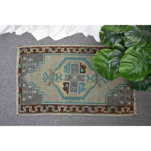 Vintage Beige and <b>Brown</b> <b>Wool</b> Turkish Rug-Patchwork Design Latex Backing Traditional Style 16x25ft - Product Image 1