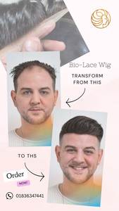 Perruque en dentelle frontale BIO Skin pour homme, cheveux vierges Remy indiens, 6 pouces, dentelle française 1 pouce, dos en PU 8x10 pouces, densité 100-130%, 0,02-0,10 mm, lisse - Product Image 2