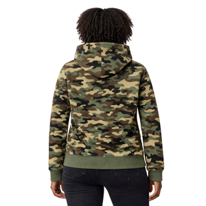 Sudadera con Capucha Camo Soror, Sudadera Informal y Elegante para Mujeres de Hermandad Universitaria, Color Rosa y Verde - Product Image 2