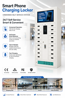 Casier de recharge pour smartphone avec écran publicitaire HD, armoire intelligente à 20 compartiments pour centres commerciaux et aéroports