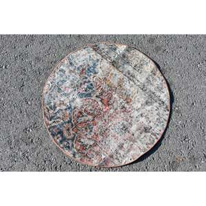 พรมขนสัตว์ทำมือสีแดงสีน้ำเงินสีแดงคลาสสิกขนาด2.3x2.3ฟุตสไตล์ตุรกีพื้นที่ขนาดใหญ่สี่เหลี่ยมผืนผ้าพื้นที่นามธรรมพื้นผิวยางขนาด10มม. สำหรับใช้ในห้องโถง - Product Image 4