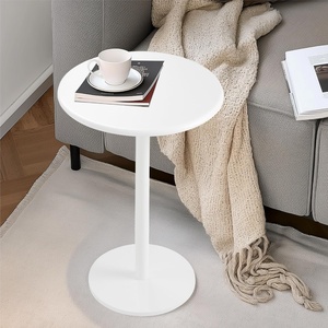 Table basse d'appoint design moderne, cadre en métal aluminium noir et dessus en bois pliable pour le salon ou le salon - Product Image 6