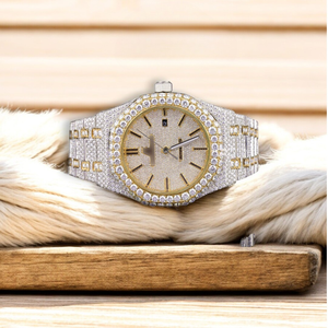 <b>Automatic</b> Moissanite Watch for Men Fully Iced Out Diamond Look Waterproof Watch Perfect for Parties - Product Image 2