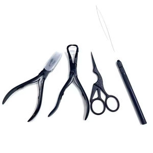 Ariston International High Quality Professional Hair Extension <b>Tools</b> <b>Kit</b> Gold Color Custom Logo Surgical Grade Stainless Steel - Product Image 4