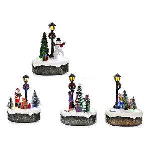 Figurines de Noël Assorties avec Lumières et Musique 9,5x7x14cm pour le Commerce Général, Jouets Modèles 442408 - Product Image 1