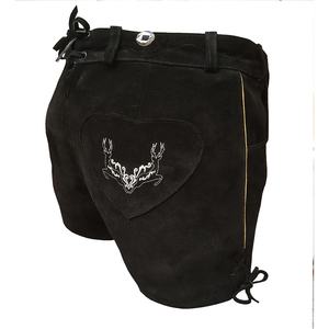 100% High Quality Bavarian Ladies Trachten Embroidered Genuine <b>Leather</b> Lederhose <b>Shorts</b> Breathable <b>Women's</b> Lederhosen - Product Image 3