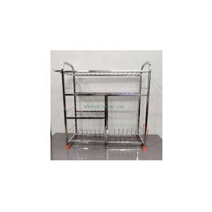 Supports et étagères d'organisation d'affichage de cuisine de luxe à 4 niveaux en acier inoxydable poli miroir de créateur admirable pour la décoration intérieure - Product Image 1