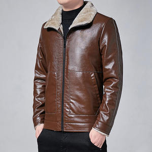 2026 Custom Logo Genuine <b>Leather</b> Canvas <b>Jacket</b> <b>Men</b> Long Sleeve Slim Fit Patchwork Winter Fashion Zipper <b>Jackets</b> - Product Image 3
