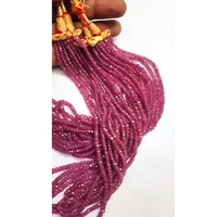 14 brins de rubis rose de Bangkok hautement poli, 4mm-6mm, facettés en rondelle, 840 carats, longueur 16-18 pouces, évalués par un tiers, Iroc Sales