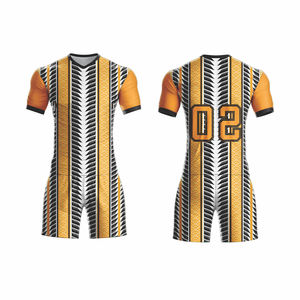 ชุดฟุตบอลสีเหลืองดำแบบซับลิเมชั่นสั่งทำพิเศษ เสื้อแขนสั้นแบบรัดรูป กางเกงขาสั้น 100% โพลีเอสเตอร์ แห้งเร็ว ระบายอากาศดี เหมาะสำหรับฤดูร้อน - Product Image 1