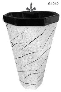 Lavabo de Damru de estilo cuadrado tradicional de una pieza para uso en Villa - Product Image 5