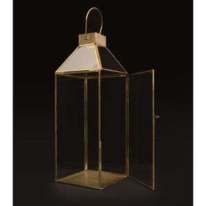 Lanterne en laiton artisanale en gros, porte-bougie avec verre, finition dorée élégante, géométrique en métal, pour la décoration de la maison, des mariages et des événements - Product Image 6