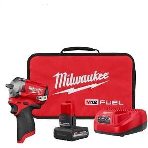Kit de clé à chocs sans fil M12 Fuel 12V 3/8 po Clé à chocs haute performance avec batterie lithium-ion 5,0 Ah sans balais et haute efficacité - Product Image 1