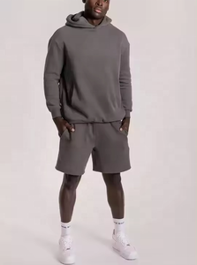 Ensemble sweat-shirt à capuche deux pièces pour hommes fournisseur OEM survêtement tricoté et respirant ensemble de streetwear fitness décontracté avec logo personnalisé - Product Image 2