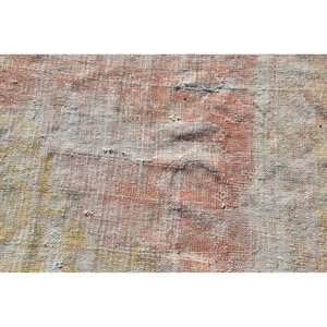 Alfombra Turca Vintage Redonda de 4.2x4.2 pies (127x127 cm), Alfombra Rosa a Rayas - Product Image 5