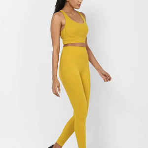 OEM Custom Services Latest Style Women Yoga Set In Solid Color Best Supplier Bulk Quantity Women Yoga Set For Adults - Product Image 3