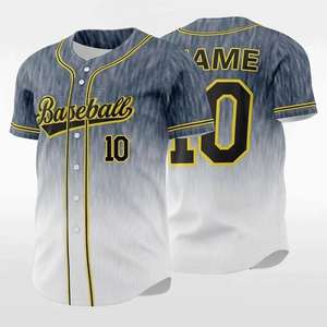 Maillot de baseball professionnel en gros avec boutons, uniformes de football personnalisés, vêtements de sport de haute qualité à manches courtes - Product Image 4