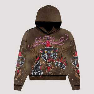 2025 nouveaux sweats à capuche à la mode de haute qualité imprimés vieux pulls à capuche décontractés lavés pour hommes fabriqués par Hanger Impex - Product Image 3