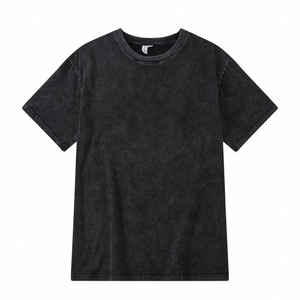 Ropa para hombre Camiseta de gran tamaño Camiseta de algodón pesado en blanco Lavado ácido Camiseta Vintage gráfica personalizada para hombres - Product Image 6