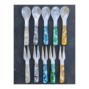 Handmade Seashell <b>Spoon</b>, Vietnam Polished Snail-Handled Clamshell, Seashell <b>Spoon</b> for Gourmet Service and Elegant Table Accents - Product Image 6