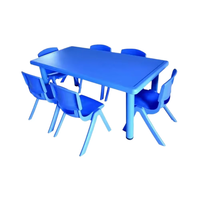 Ensemble de table et de chaises rectangulaires en plastique modernes et confortables pour les salles de classe préscolaires, vente en gros