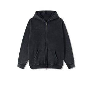 เสื้อฮู้ดดี้ผู้ชายทรงบ็อกซี่ แขนเสื้อแบบดรอปโชลเดอร์ ผ้าเฟรนช์เทอร์รี่ ตัดเย็บแบบครอป ซิปหน้า ประดับหมุดและคริสตัล น้ำหนักมาก สไตล์สตรีทแวร์ รับผลิตตามแบบ (OEM) - Product Image 3