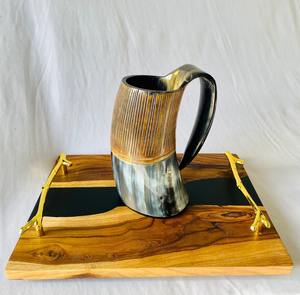 100% Auténtico búfalo pulido y cuerno de buey Drinkware Diseño animal elegante Artesanías naturales - Product Image 1