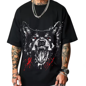 Fabricante al por mayor 250 Gsm lavado ácido de peso pesado de algodón impresión camiseta gráfica personalizada de gran tamaño Sun Faded camiseta para hombres - Product Image 5