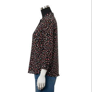 Anti Wrinkle Digital Print Polyester <b>Blouse</b> Lightweight Breathable Long <b>Sleeve</b> Casual Office Spring Wear Women Fashion - Product Image 3