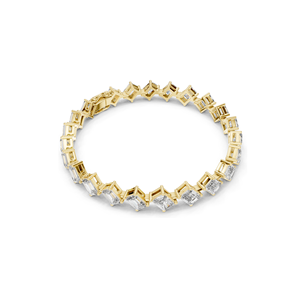 กำไลเพชรและมอสซาไนต์สังเคราะห์ 13.73 กะรัต ทรงเหลี่ยมมรกต ทอง 18KT, 14KT, 10KT และเงิน 925  ทองชมพู, ทองเหลือง, ทองขาว - Product Image 6