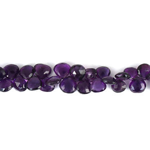 ลูกแพร์แบบเรียบลูกปัดพลอยสีม่วงเจียระไนแบบธรรมชาติพลอยสีม่วงเจียระไนรักษาแบบหลวม - Product Image 1