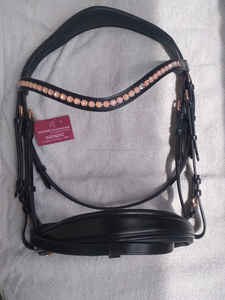 Grande qualité Premium cuir cheval bride confort doux rembourré cheval casque muserolle Bling cristal sourcil bande cheval produits - Product Image 3