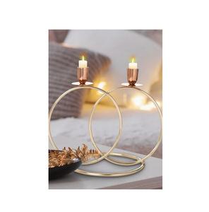 Candelabro de Metal de Diseño Moderno con Forma de Anillo para una Decoración del Hogar Única y Accesorios Elegantes para Centros de Mesa Románticos - Product Image 1
