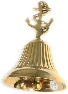 Campana de Comedor de Latón Pulido Electrochapado de 5.5 Pulgadas de Alto con Asa de Ancla, Decoración para el Hogar y Organizador de Escritorio - Product Image 5