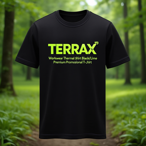 Camiseta Térmica Terrax Workwear Negra/Lima, Camiseta Promocional Premium TERRAX - Product Image 3