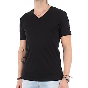 Venta al por mayor de los hombres de manga corta Camiseta delgada transpirable cuello en V media manga Top camisetas - Product Image 1